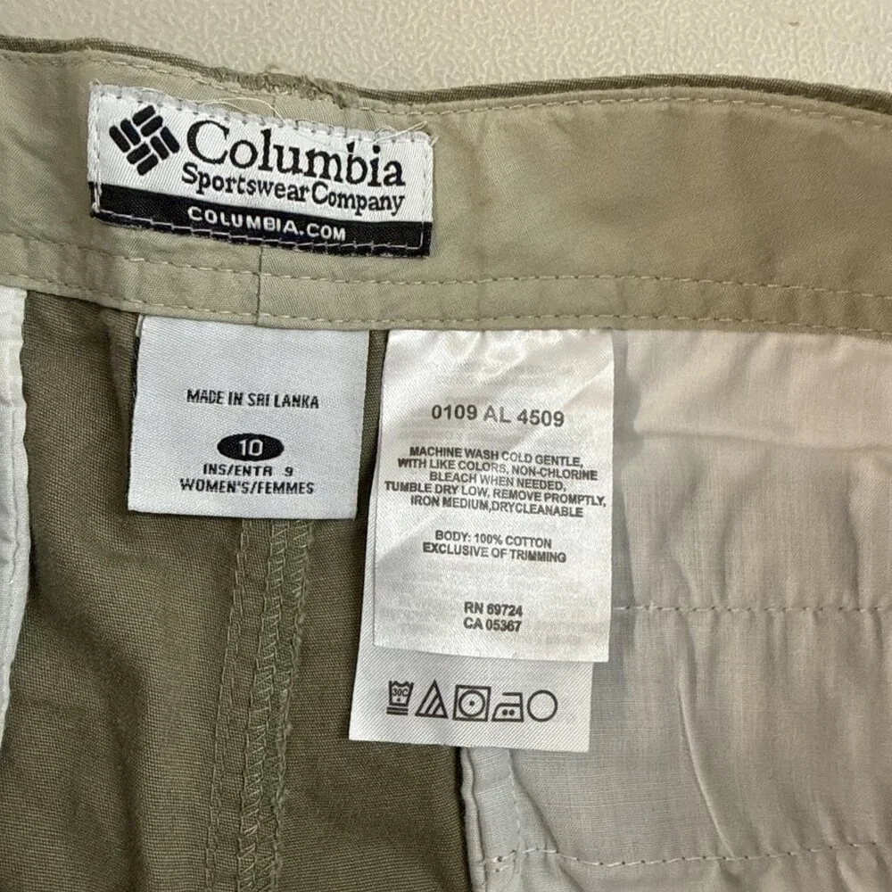 Columbia Hiking Shorts Womens‎ 10 Flat Front Chino